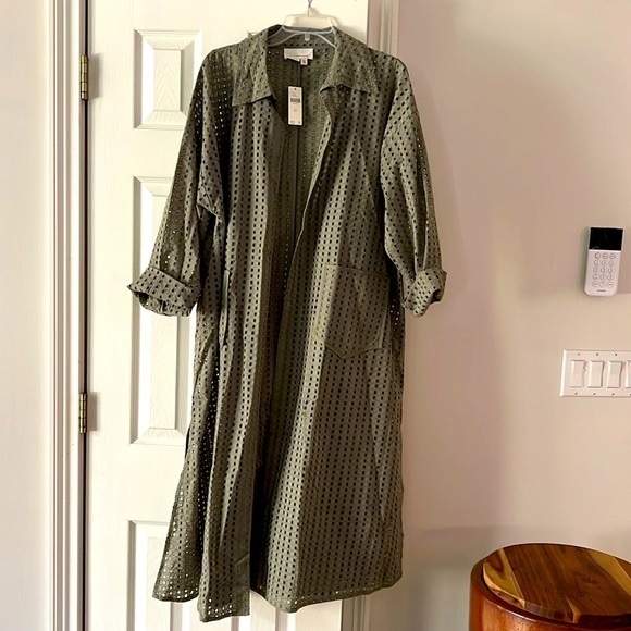 By Anthropologie Collared Eyelet Duster - Picture 1 of 6